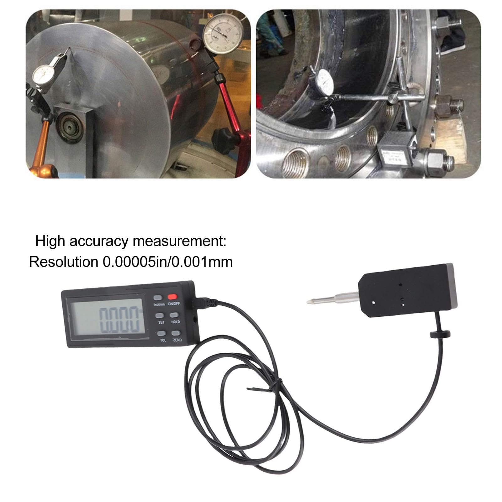 ViaGasaFamido Digitales Mikrometer, Aluminiumlegierung, LCD-Mikrometer, 0 Bis 12,7 Mm, 0,001 Mm Auflösung, Multifunktionales Messwerkzeug für Maschinisten, Ingenieure, Werkstattgebrauch