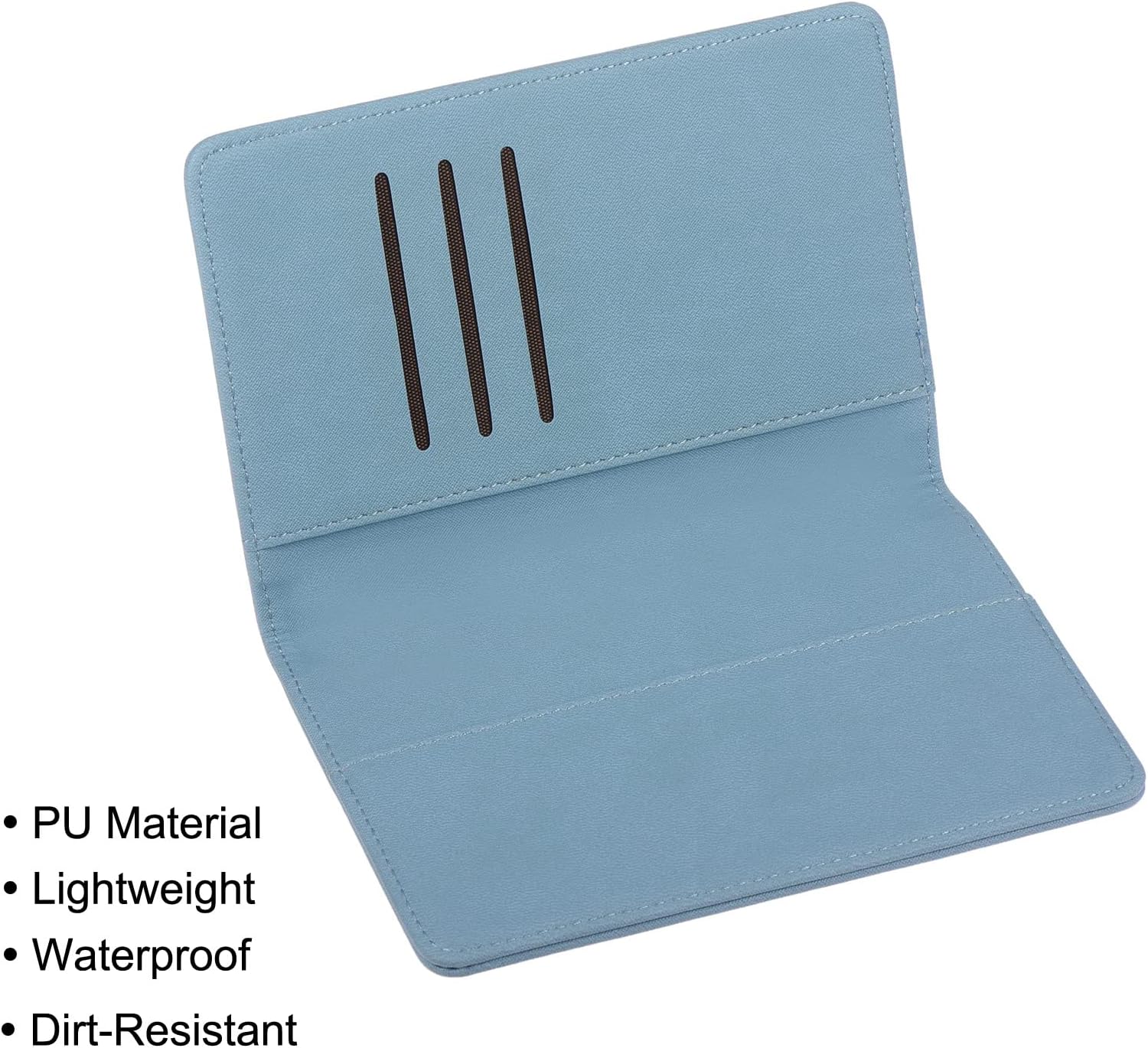 PATIKIL 5.8"x3.9" PU Leather Card Holder Cover, Travel Wallet Card Case Document Organizer, Light Blue - Image 5