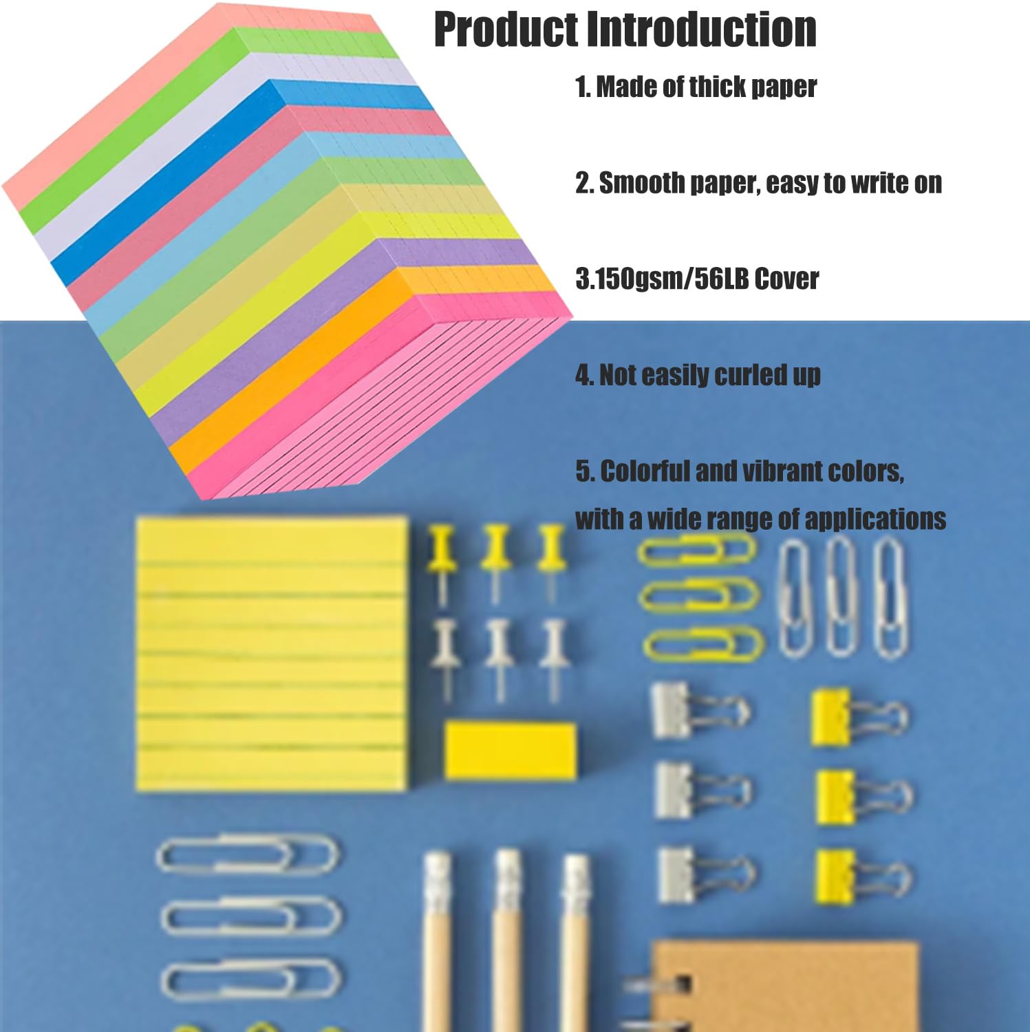5400 Blätter Haftnotizen,Liniierte Haftnotizblöcke,Selbstklebende Klebezettel 76 x 76 mm,72 pads Helle Haftnotizzettel Bunte Quadratische Sticky Notes für Büro Zuhause Schule,12 Farben,75 Blätter/Pad