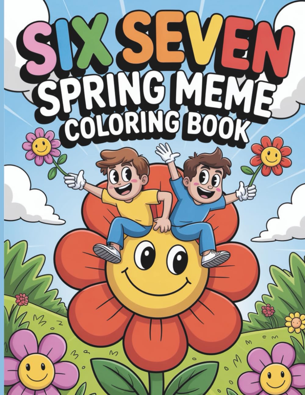 Six Seven Spring Meme Coloring Book for Kids: A Fun and Whimsical Springtime Coloring Adventure with Cute Memes and Adorable Characters