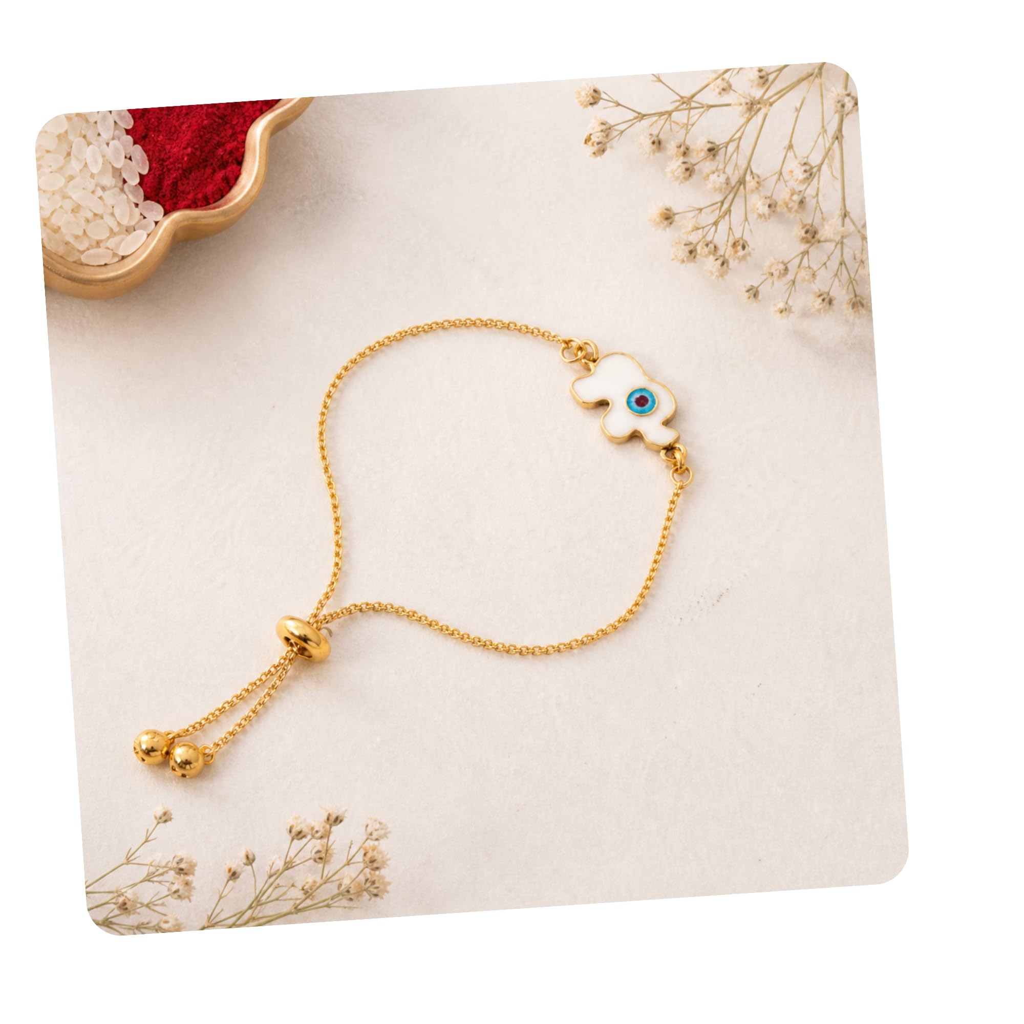Enamel Evil Elephant Design Lumba Bracelet For Bhabhi/Sister (R127-L)-image-44