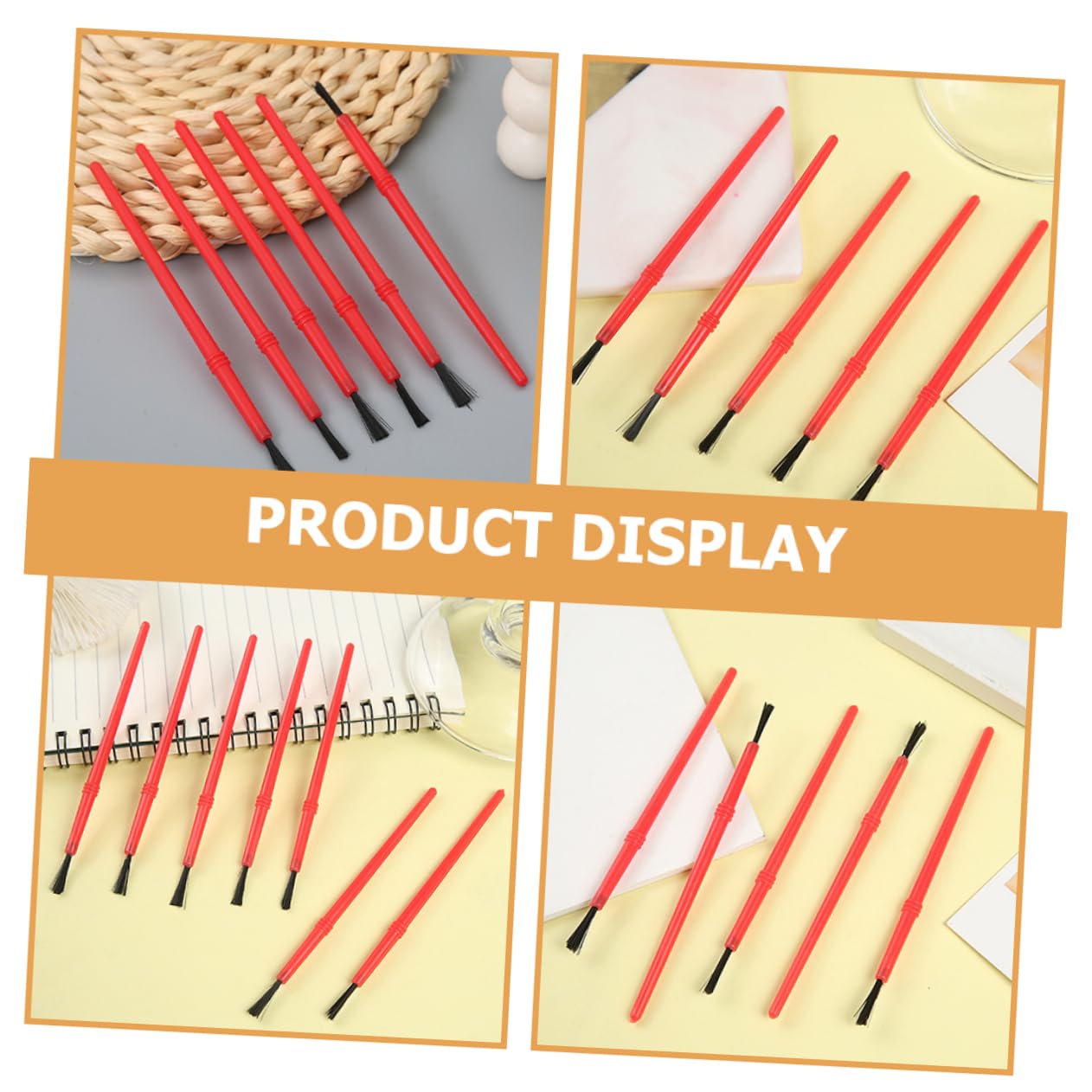 HOMSFOU 5 Series Cepillos para Departamento Arte Cepillo De Pintura Pinceles En Miniatura Pincel De Acuarela Suministros De Pintura Pintar Páginas Rojo 100 Piezas*5