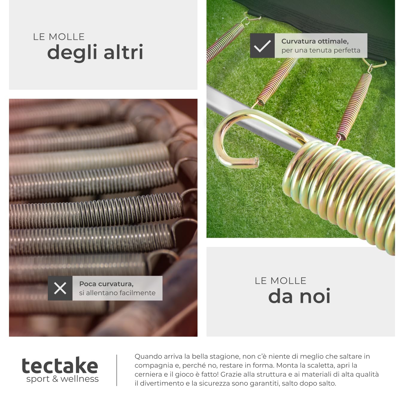 tectake® Trampolino Elastico per Bambini e Adulti da Giardino Ø 244/305/366/396/427/457 cm, Certificato GS, Rete di Sicurezza per Bambini e Scaletta, Trampolino Fitness e Sport, Bordo Imbottito