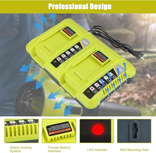 Miniatura 5 de JYJZPB Cargador de batería de doble canal OP401 40V para batería Ryobi 40V OP4050A OP4026 OP40601 OP4040 OP4030 OP4015 OP40201 Batería de litio