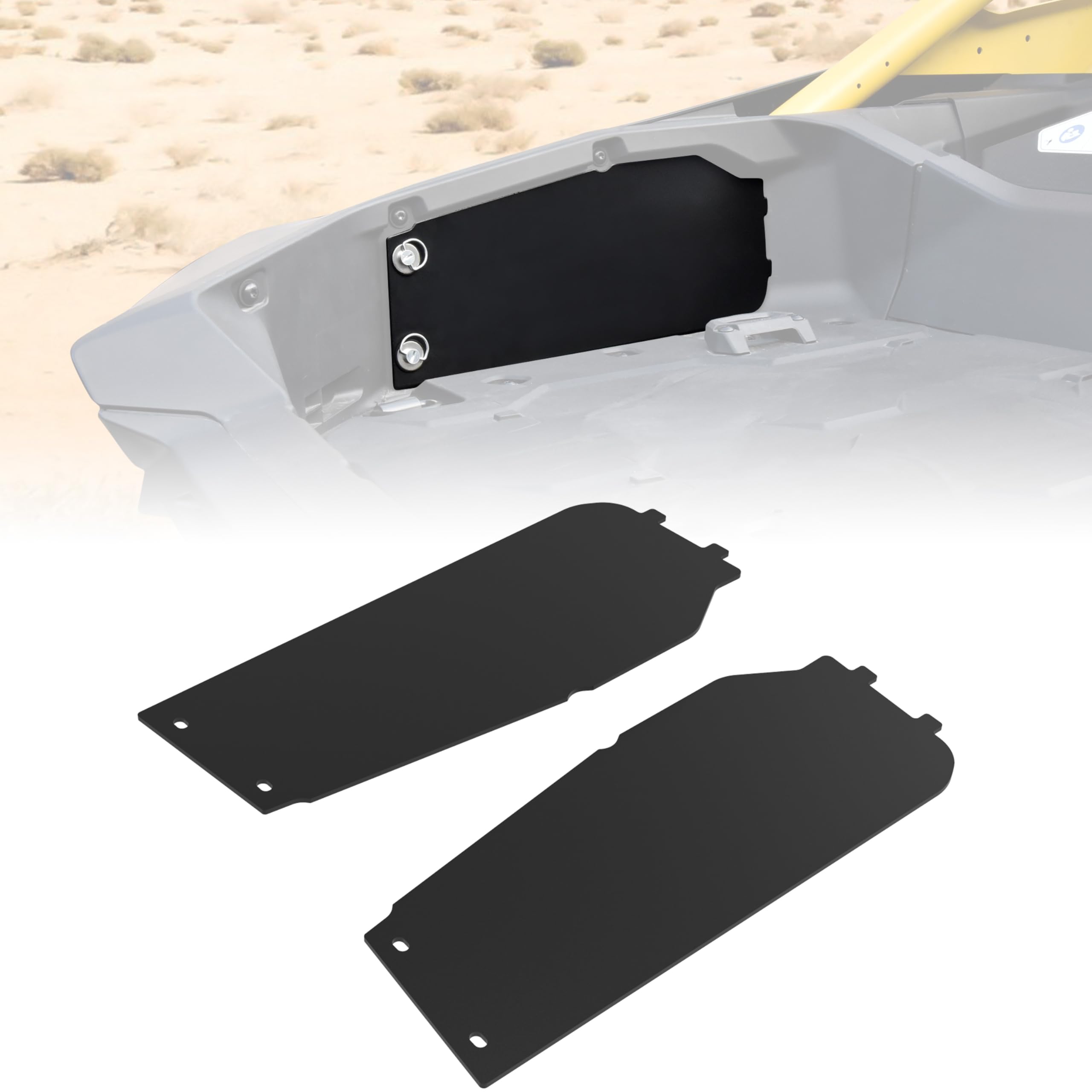 Aluminum Bed Side Doors Panels for Can-Am Maverick R MAX X RS 2024-2025 Accessories, Rear Bed Storage Guards Box Side Door Cover Panels Replace #715009154