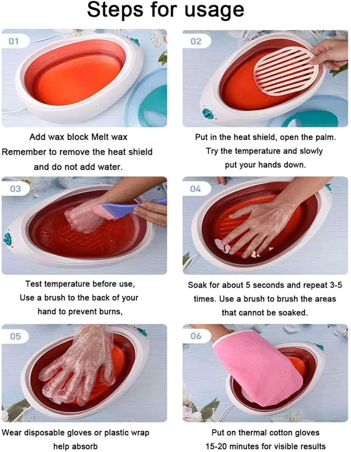 Paraffin Wax Machine Paraffin Bath, Professional Salon Spa Paraffin Heater Pot Moisturizing Hand Feet Wax Spa Machine Kit for Hand Foot Women