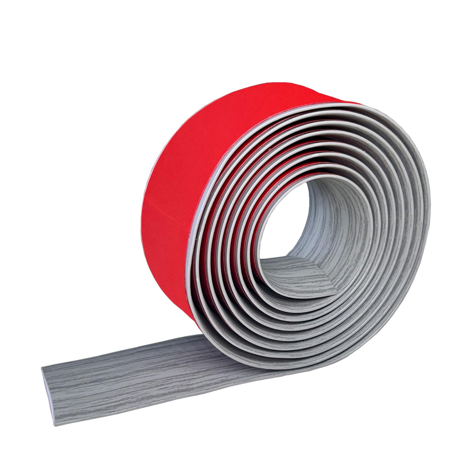 2MX4CM Floor Transition Strip,Self Adhesive Vinyl Door Threshold Strip Laminate Floor Strip Floor Flat Divider Strip for Joining Floor Gaps,Carpet Threshold Transition,Floor Tiles (Grey)
