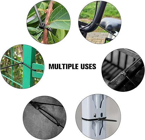 Zip Ties 12 inch ，Heavy Duty Cable Ties with 120 Pounds Tensile Strength，Black Zip Ties，100 Pack, Wire Ties for Indoor and Outdoor Use.(Black,12 inch)