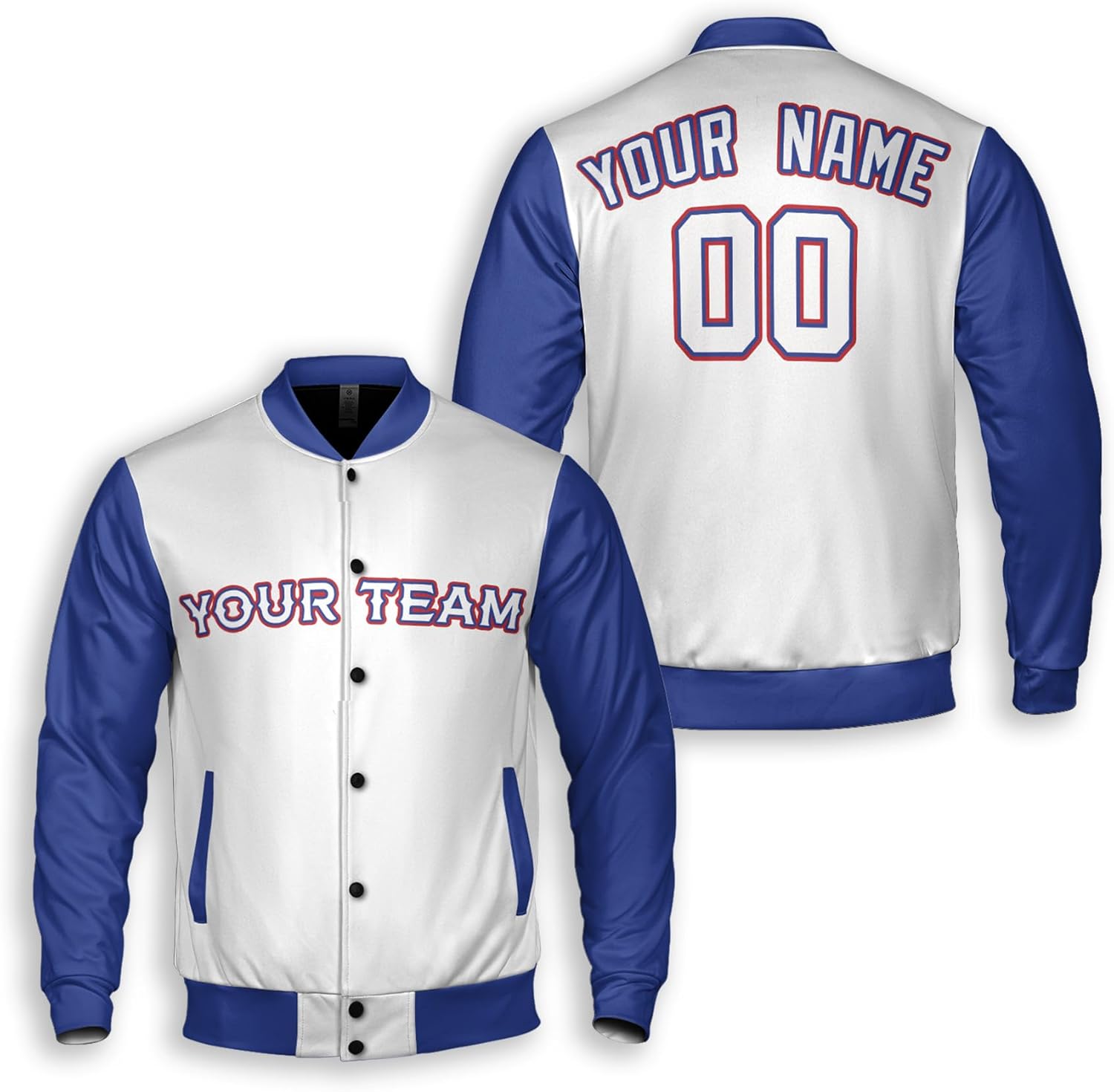 Custom Varsity Jacket – Baseball Fan Style – Add Name & Number – Kids & Adults