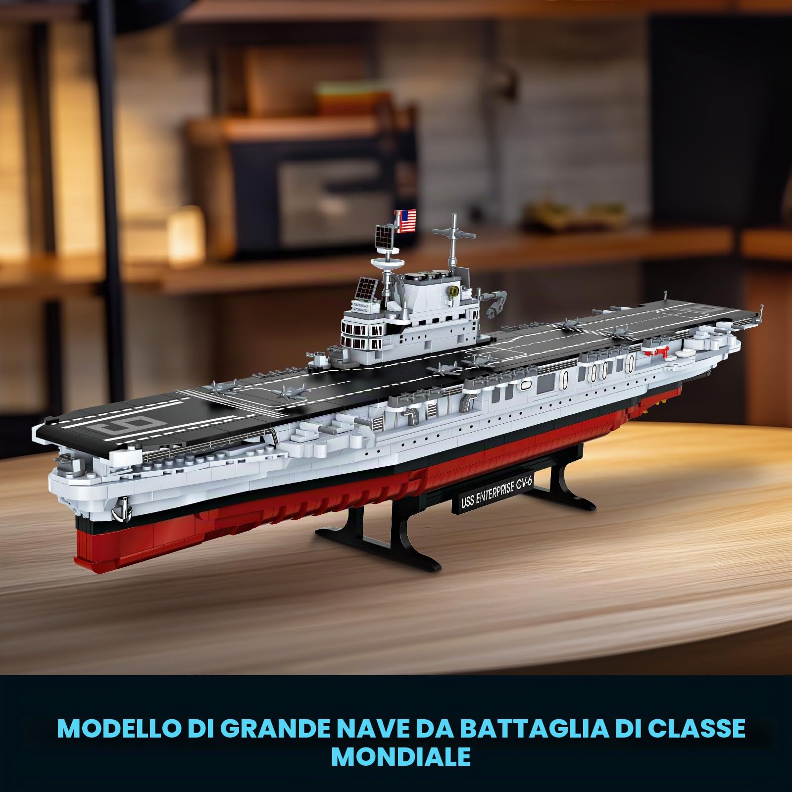 Brihappen Set di mattoncini da costruzione per navi da battaglia per adulti, modello militare di navi da battaglia tecnica in mattoncini per collezionisti, regalo per uomini e ragazzi appassionati di