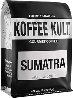 Koffee Kult Sumatra Coffee Beans Dark Roast - Indonesian Fresh Roasted Coffee Beans (Whole Bean, 12oz)