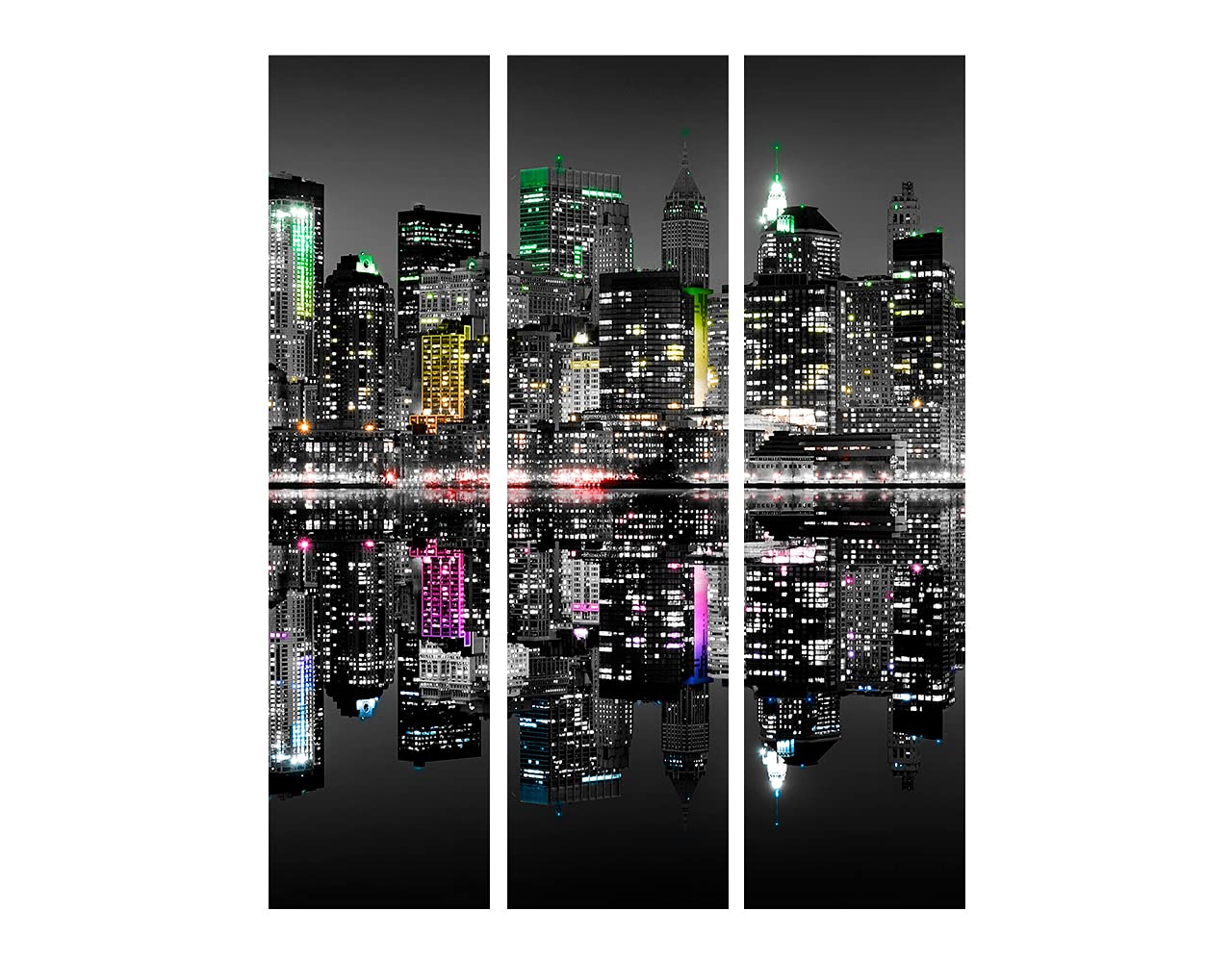 murando - Paravento da Interno Architettura 135x172 cm 3 Pannelli - Stampa Unilaterale su Tela in TNT - Separe per Ufficio Ambienti Paraventi Decorazioni Moderno Soggiorno - Città d-C-0109-z-b