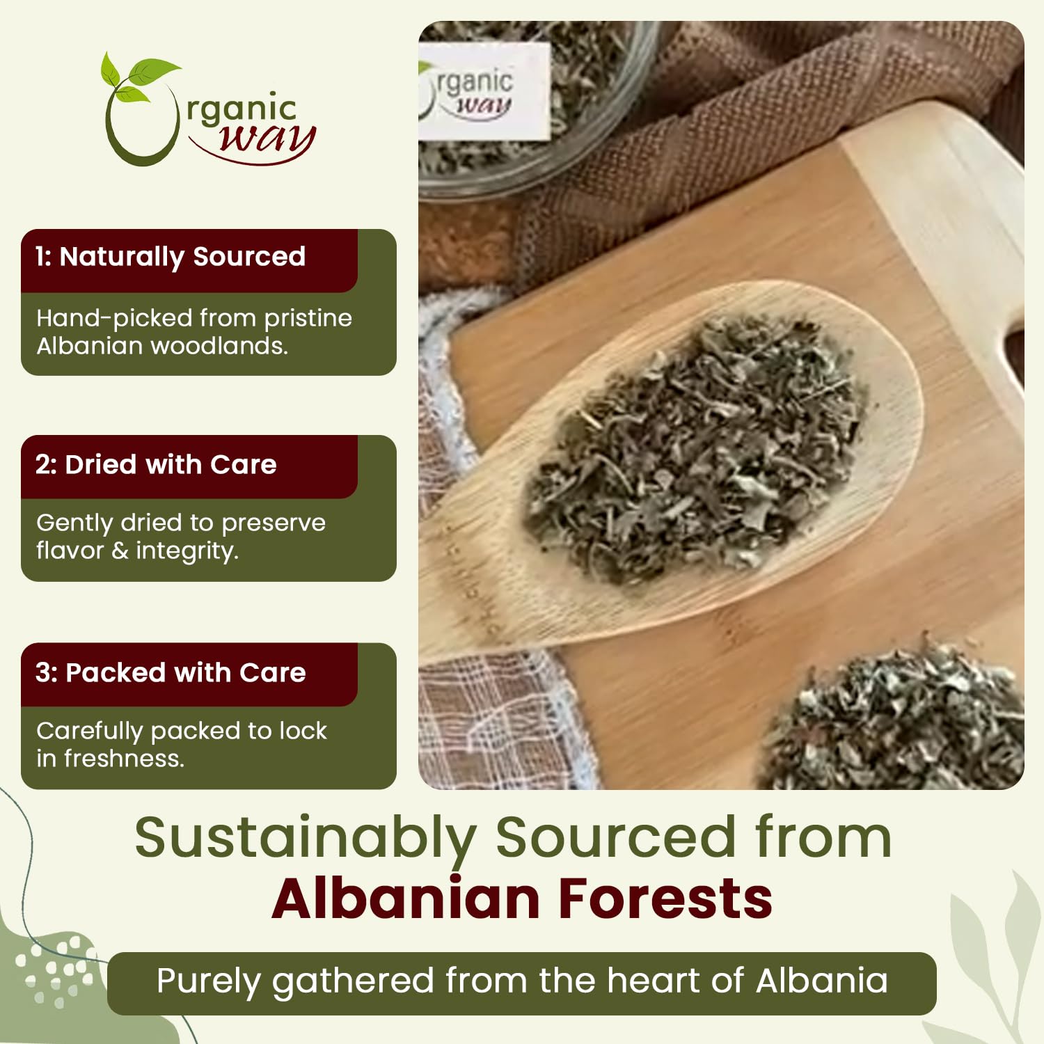 Organic Way Blackberry Leaf (Rubus fruticosus) Cut & Sifted - Herbal Tea | European Wild-Harvest | Organic & Kosher Certified | Non GMO & Gluten Free | USDA Certified | Origin - Albania (1 LBS)
