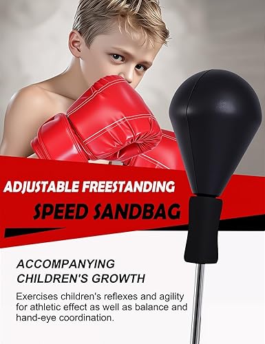 Miniatura 7 de Punching Bag with Stand, Boxing Bag for Teens & Adults - Height Adjustable - Speed Bag for Training, Boxing Equipment, Stress Relief & Fitness
