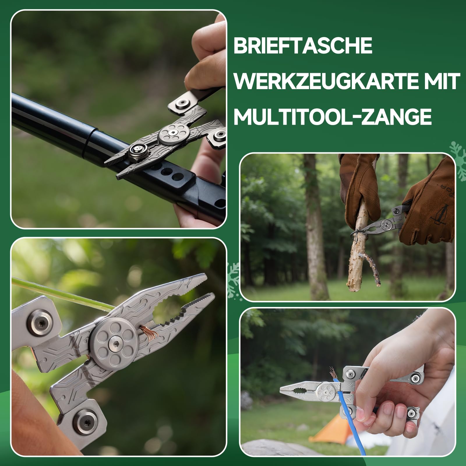 NexTool Składane narzędzie, wielofunkcyjne narzędzie do kart kredytowych 20 w 1 portfel ze stali nierdzewnej narzędzie wielofunkcyjne z zaciskiem, nóż, otwieracz do butelek, klucz sześciokątny