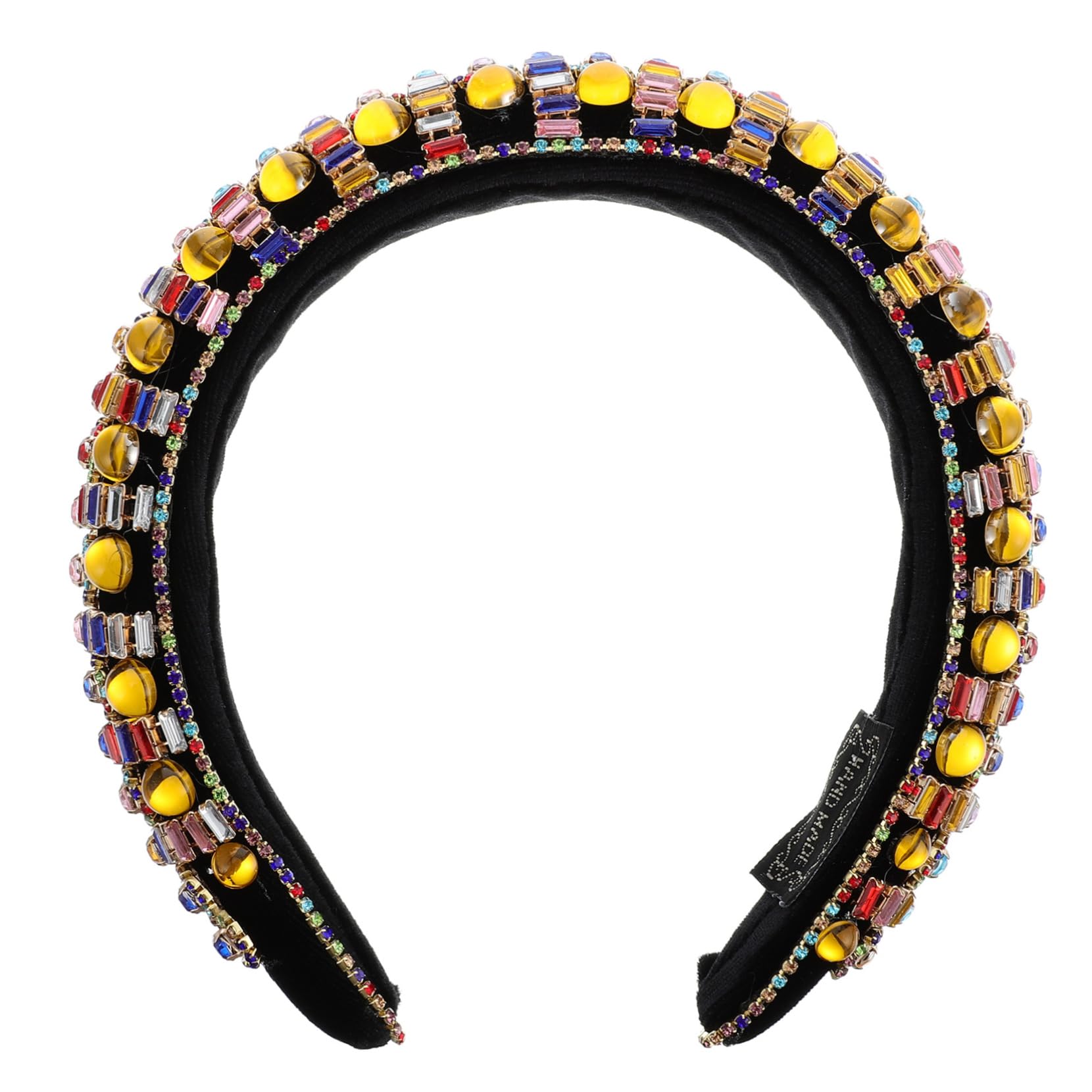 Diadema Ancha Acolchada Gemas de Imitación y Cristal para Niñas y Mujeres, Accesorio Pelo Diseño Vintage y Sujeción Firme para Ocasiones Obsequios y Uso Diario