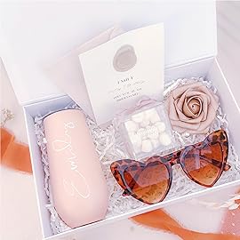 Aimyoo White Collapsible Gift Box with Magnetic Closure Lids 10.5x7x3 in, Bridesmaid Groomsman Proposal Boxes, Rectangle Storage Box 3 Pack