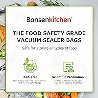 Vista 7 de Bolsas de sellado al vacío Bonsenkitchen, 6 paquetes de 3 rollos de 27,94 cm x 6,10 m + 3 rollos de 20,32 cm x 6,10 m, rollos de bolsas de grado
