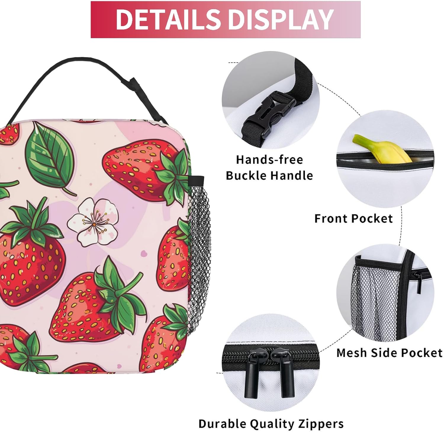 Raccoon Lunch Box Insulated Lunch Bag for Women Portable Lunchbox Leakproof Cooler Tote Bag for Work Camping Office Outdoor for Men Girl Boy - Image 4