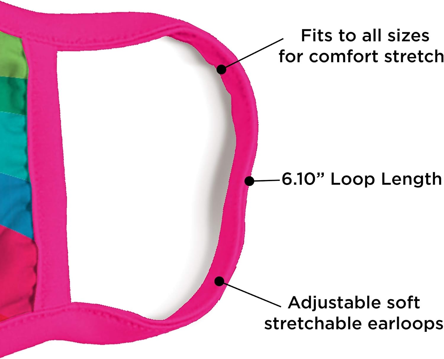 ABG Accessories girls Abg Accessories Kids Face Shield With Matching Little Girls Reusable Fabric Mask, Age 3-7