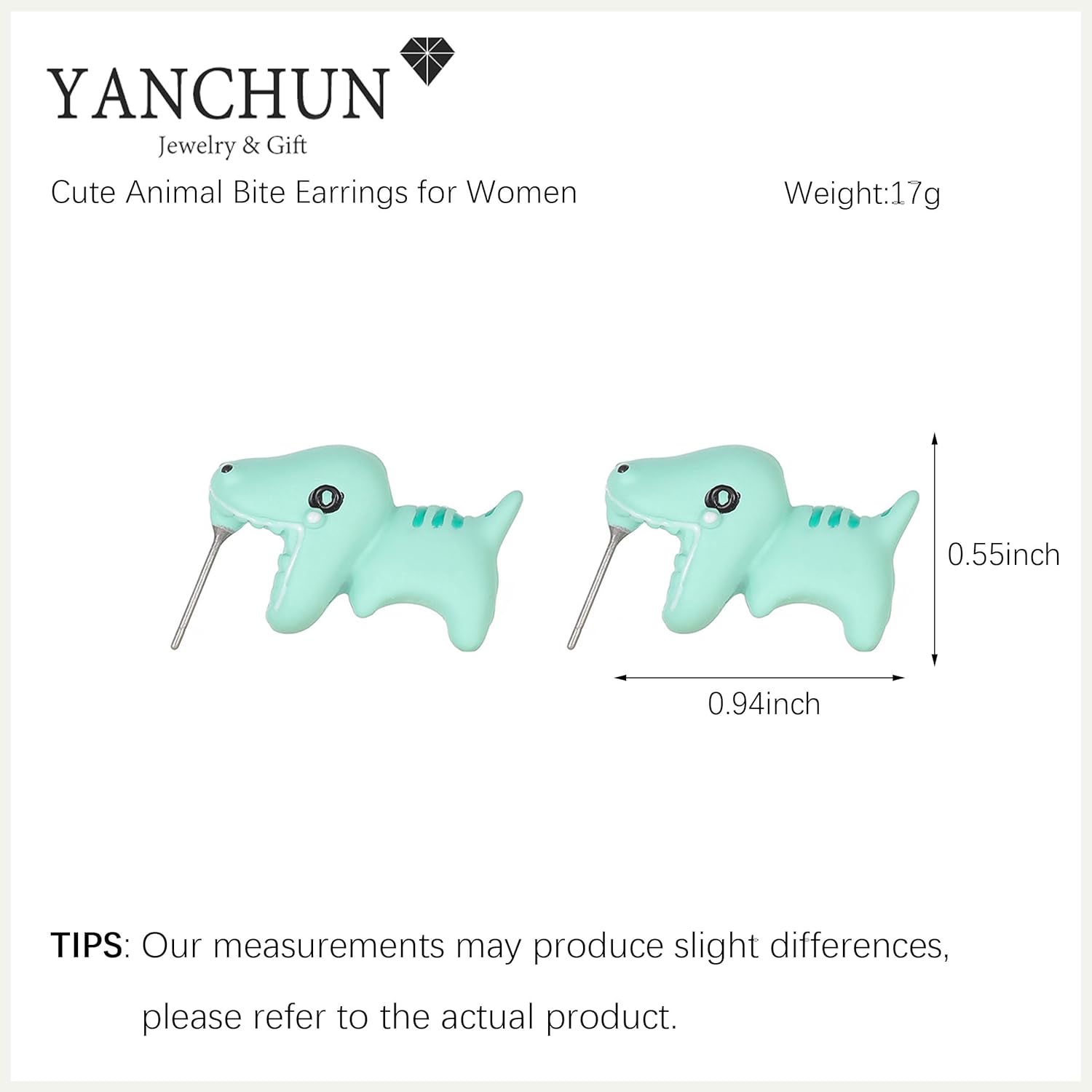 YANCHUN 6 Pairs Cute Animal Bite Earrings for Women 3D Clay Earrings Animal Cartoon Biting Ears Stud Earrings Jewelry Gifts - Image 2
