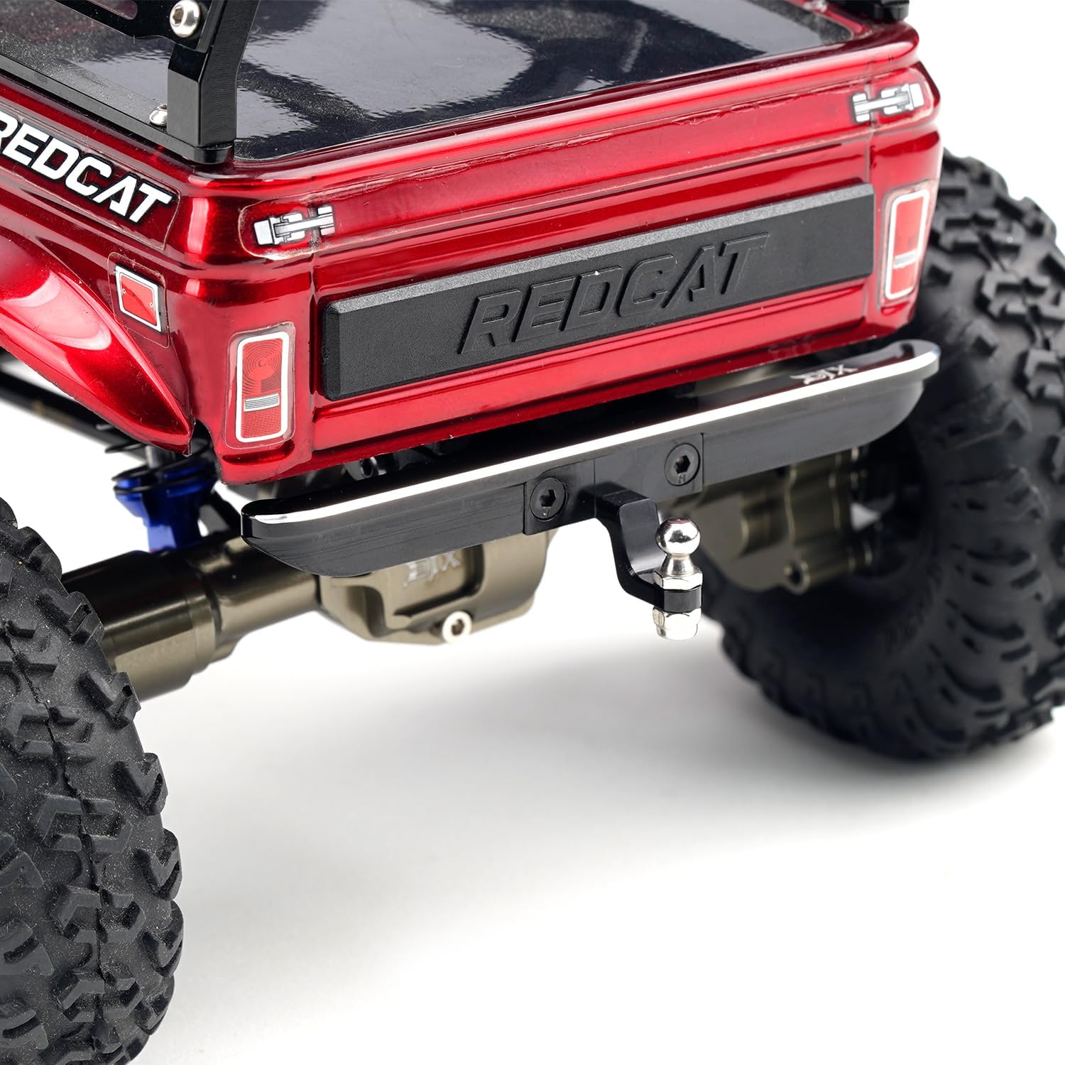 DJX CNC Aluminum Front and Rear Bumper with Light for 1/18 RC Rock Crawler Car Redcat Ascent-18 Upgrade Parts
