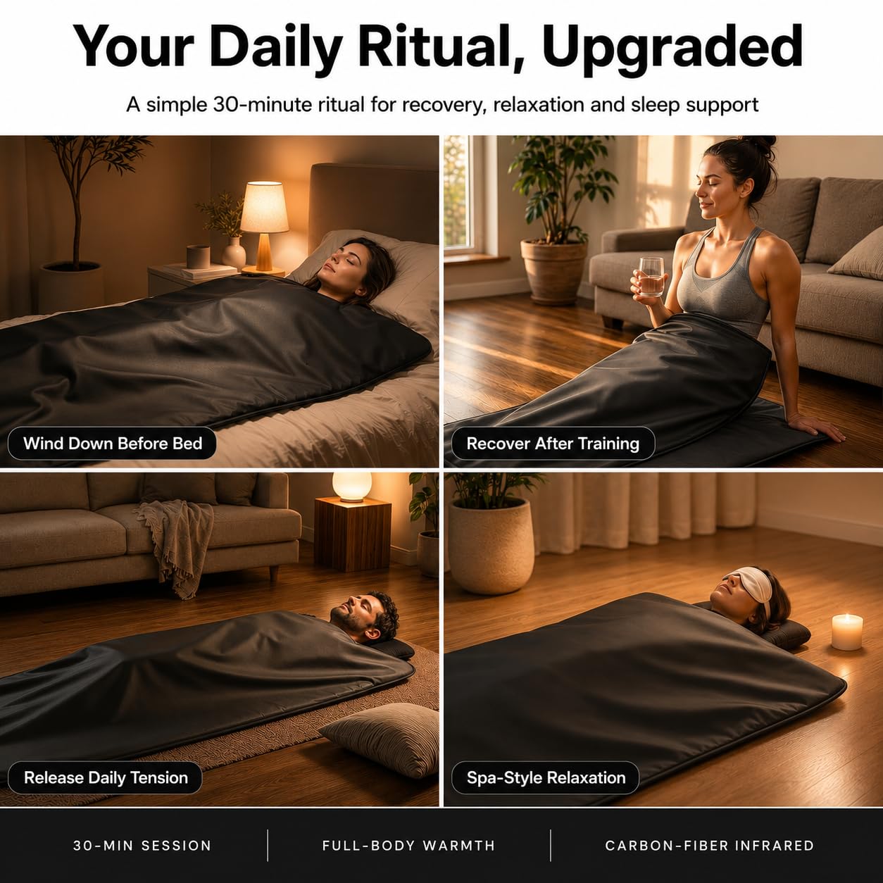 FAR - Coperta sauna a infrarossi per la casa, sauna portatile a infrarossi per il calore di tutto il corpo, inserto per sauna incluso - sauna personale a casa per rilassarsi calore e benessere