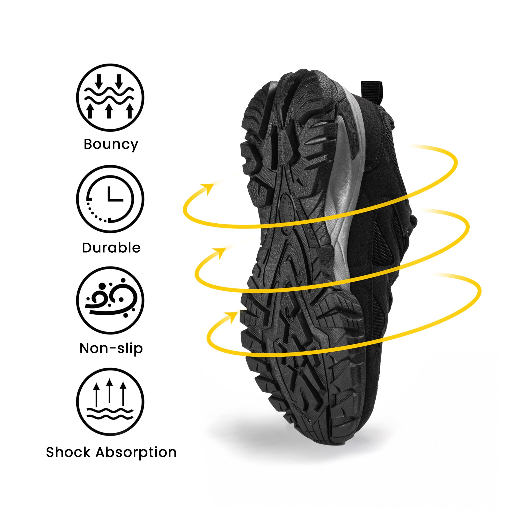 CC-Los Damen wasserdichte Leichte Wanderschuhe für Outdoor, Wandern & Klettern Schwarz, Weit 38 EU
