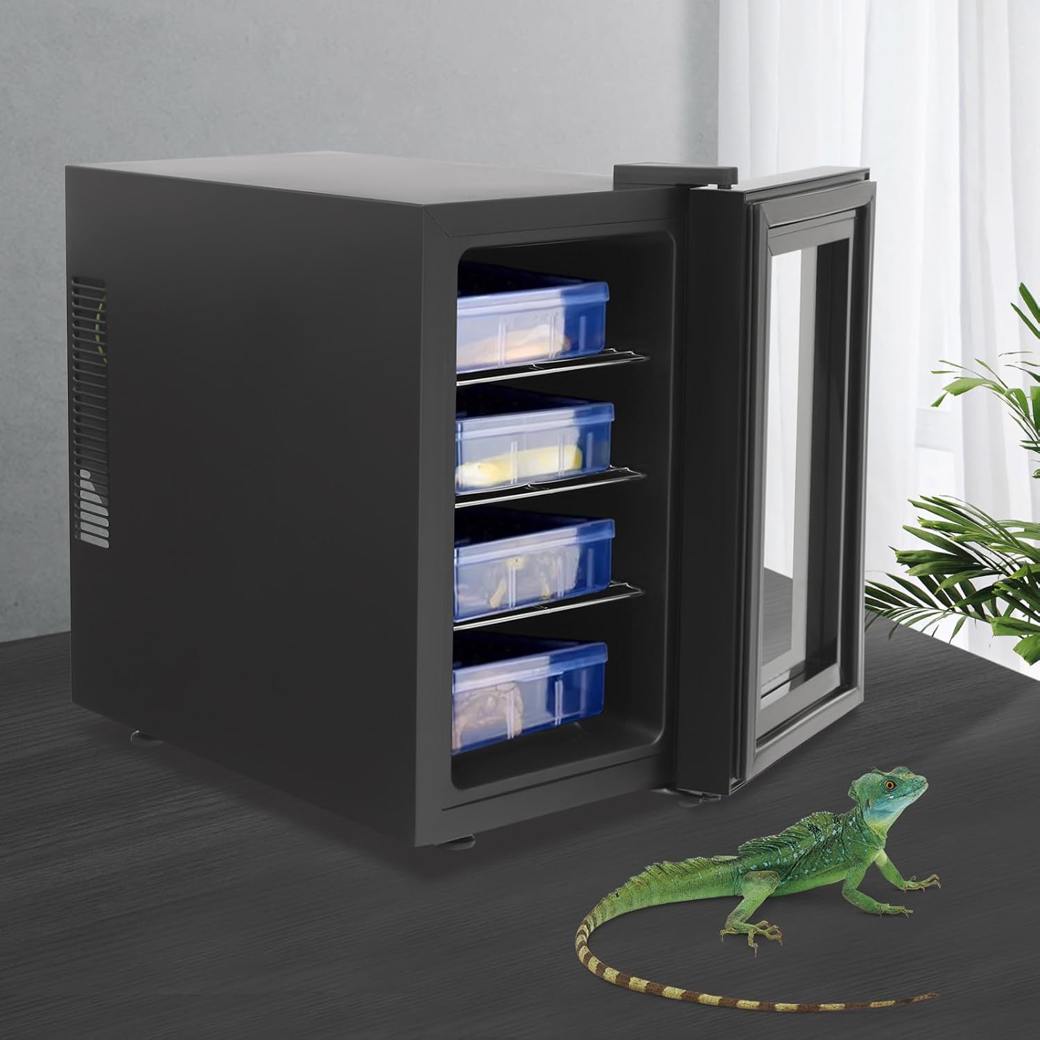 23L Reptile Egg Incubator, 55W 110V 4-Tier Constant Temperature& Humidity Reptile Incubator, Cooling and Heating 50-104°F Adjustable Intelligent Reptile Incubator Cabinet for Hatching Eggs