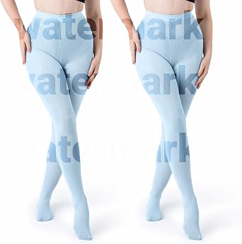 Silky Toes Womens 60D Soft Opaque Tights 1 or 2 Pairs -Black White And Colored Stockings for Women Light Blue, D