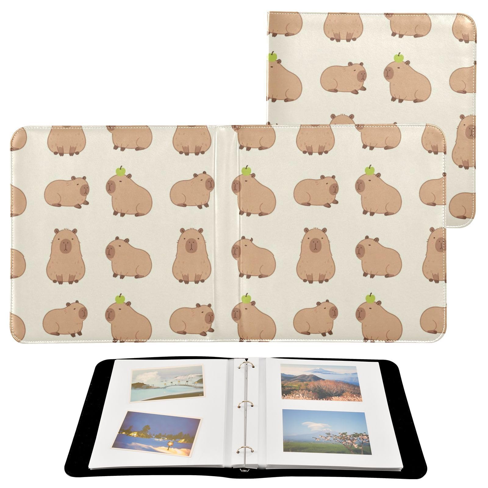 Capybaras Cytryna PU Skórzany Album fotograficzny
