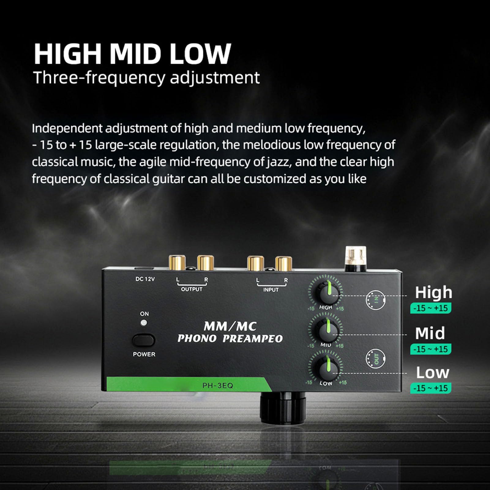 Preamplificatore Phono Mini Stereo XLR 3.5mm Giradischi Amplificatore Segnale Audio Hi-Fi Convertitore