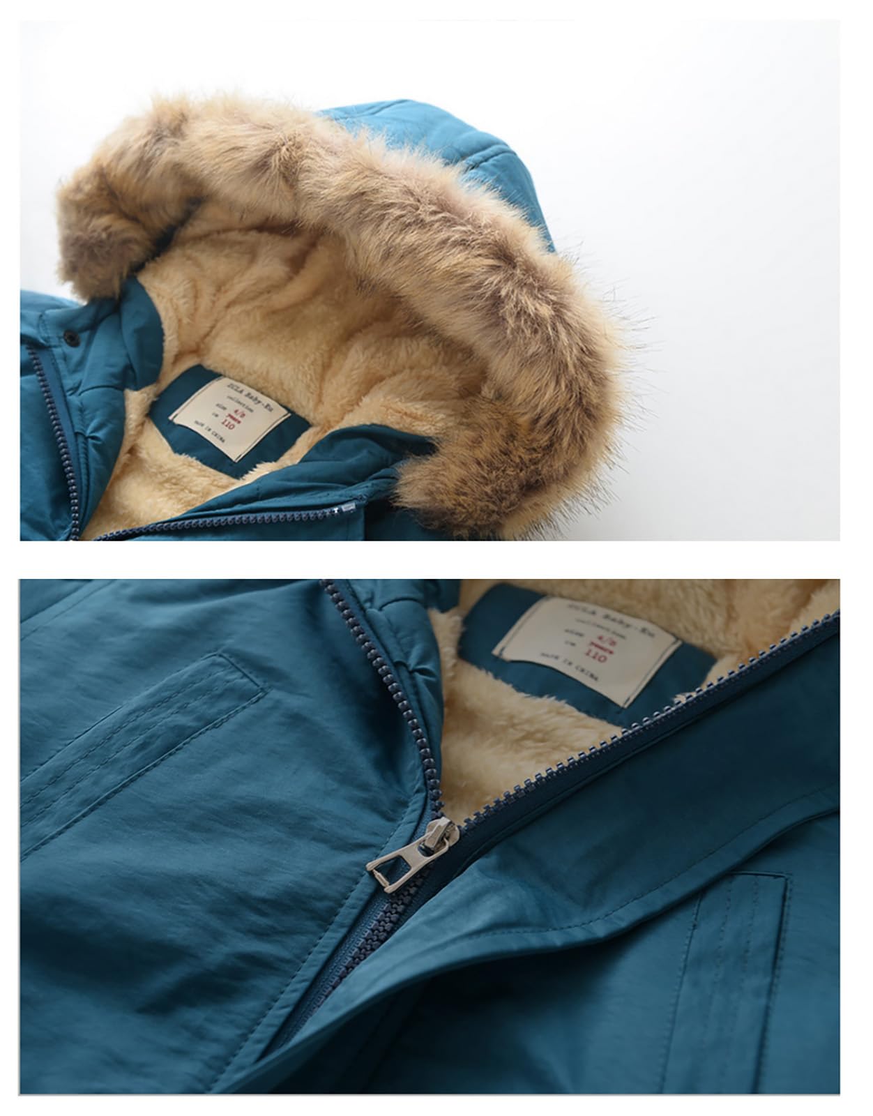 Cappotto da bambino, invernale, autunno-caldo, con cappuccio e cerniera, per bambini