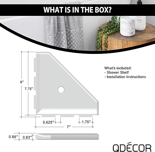 Miniatura 3 de Questech Décor - Estante esquinero de ducha, con tapa para una nueva construcción, estante esquinero de ducha para paredes de azulejos, organizador