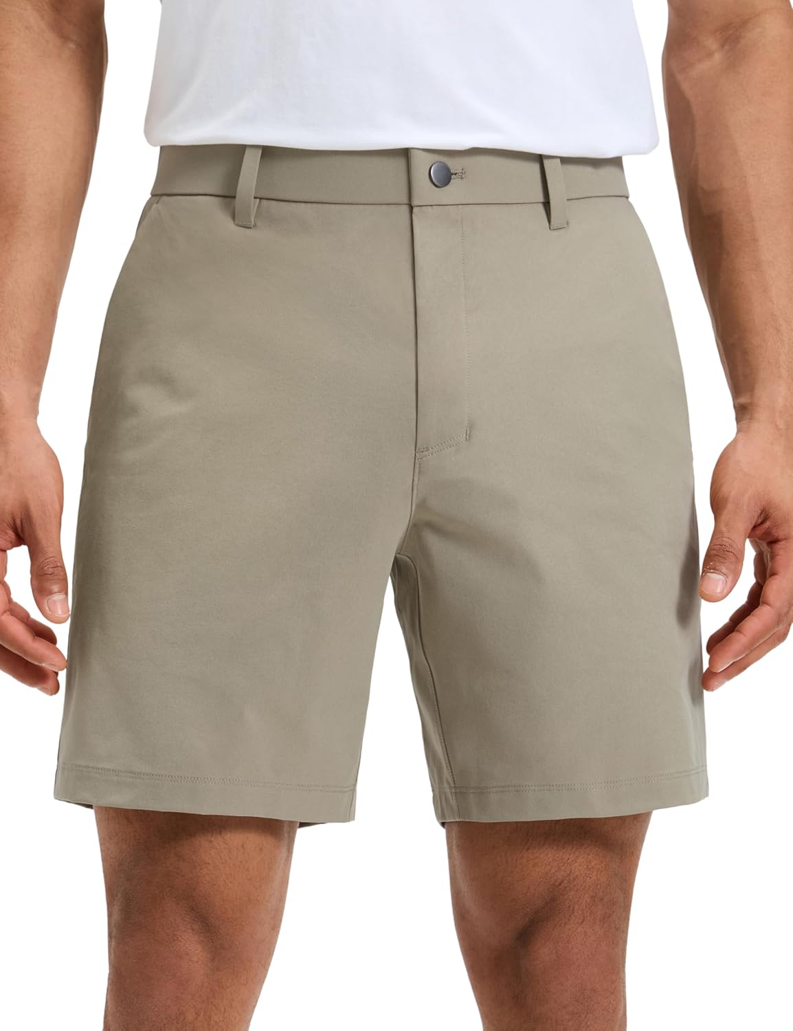 CRZ YOGA Breeze Comfy Golf Shorts for Men - 7" Lightweight Quick Dry Casual Athletic Work Flat Front with Pockets