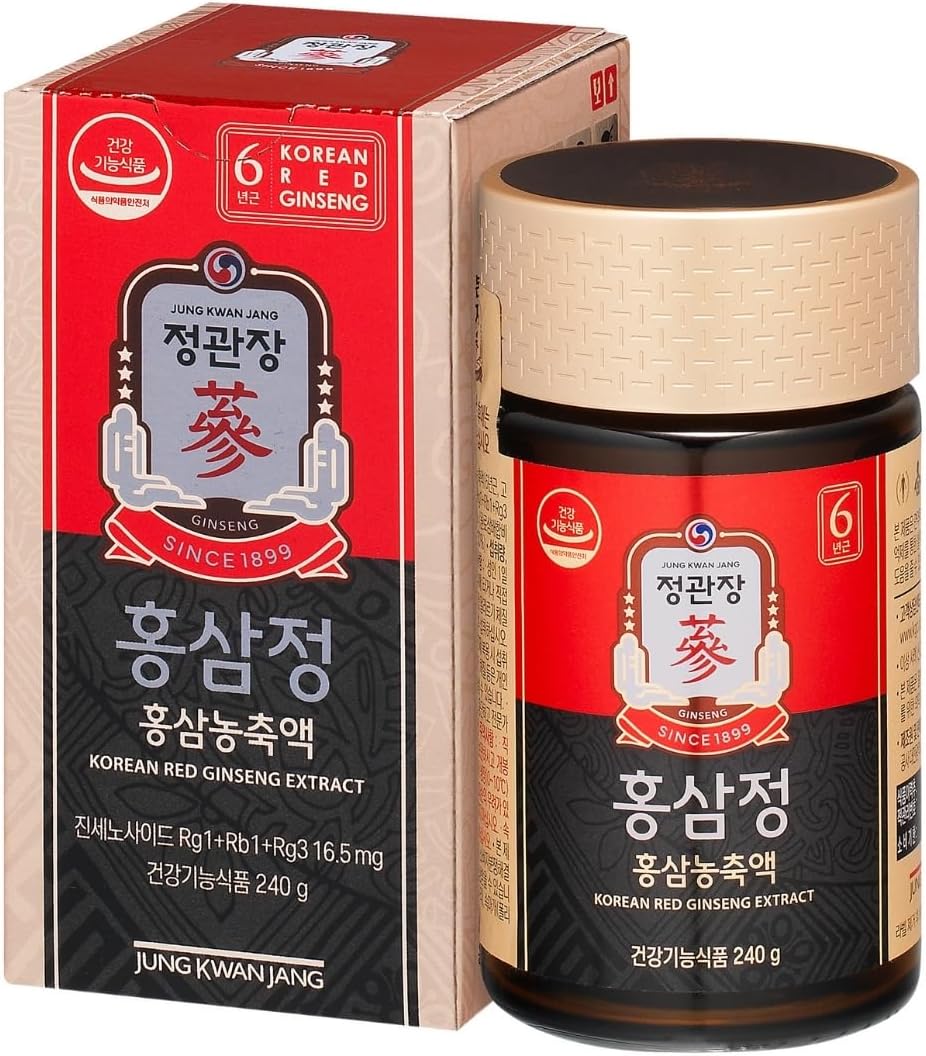 JungKwanJang Korean Red Ginseng Liquid Extract Glass 240g Approx 80 Days Panax ginseng Dietary Supplement & Tea Concentrated Caffeine Free