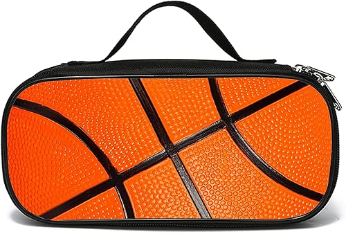 Rovozar Bolsa de bolígrafo de baloncesto de gran capacidad con compartimento con cremallera para mujeres y hombres