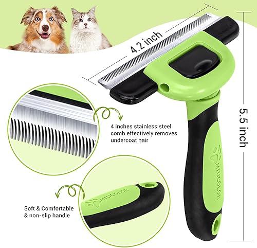 Miniatura 2 de MIU COLOR Cepillo de aseo para mascotas, herramienta de eliminación de pelos para perros y gatos, reduce eficazmente el desprendimiento hasta en un