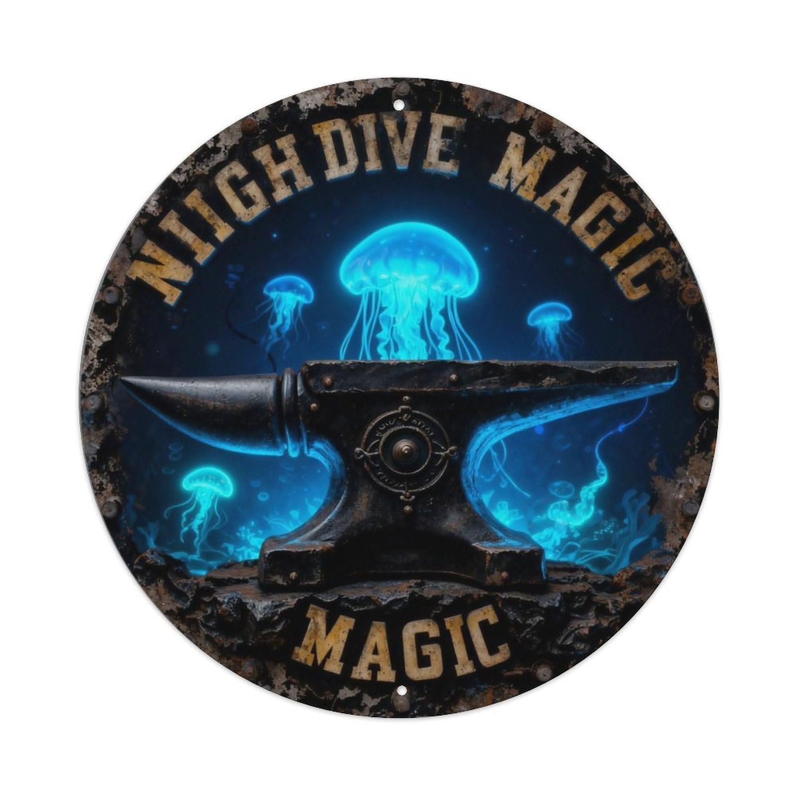 Night Dive Magic Metal Tin Sign Plaque