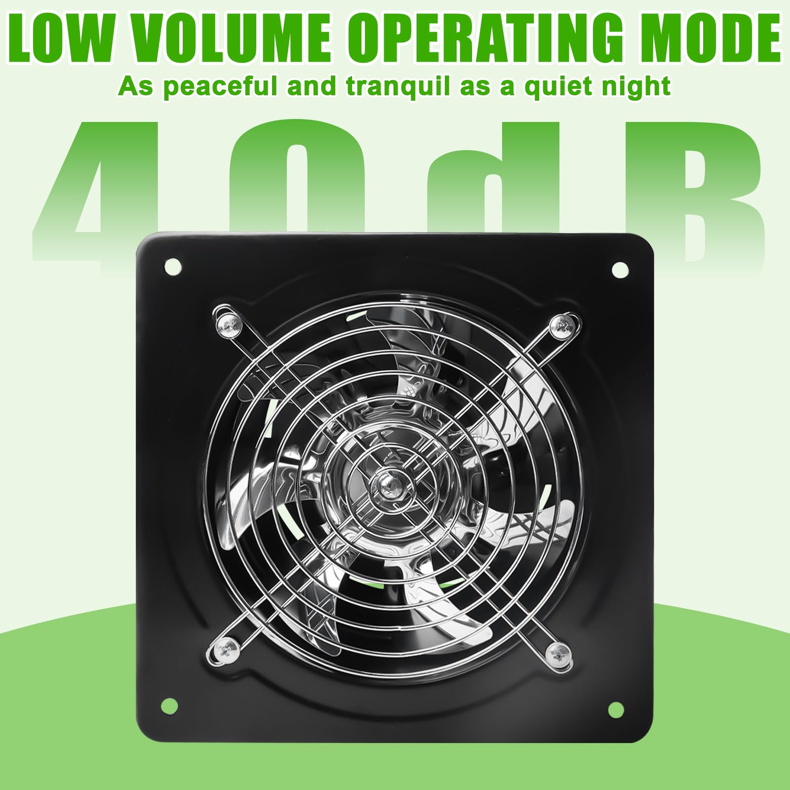 Aicharynic Ventilatore di scarico da 150 mm, 525 m³/h, con valvola di ritorno, silenzioso, in metallo, 38 W, spina europea, 6 pollici, ventola assiale per cucina, bagno, garage, piano inferiore, nero