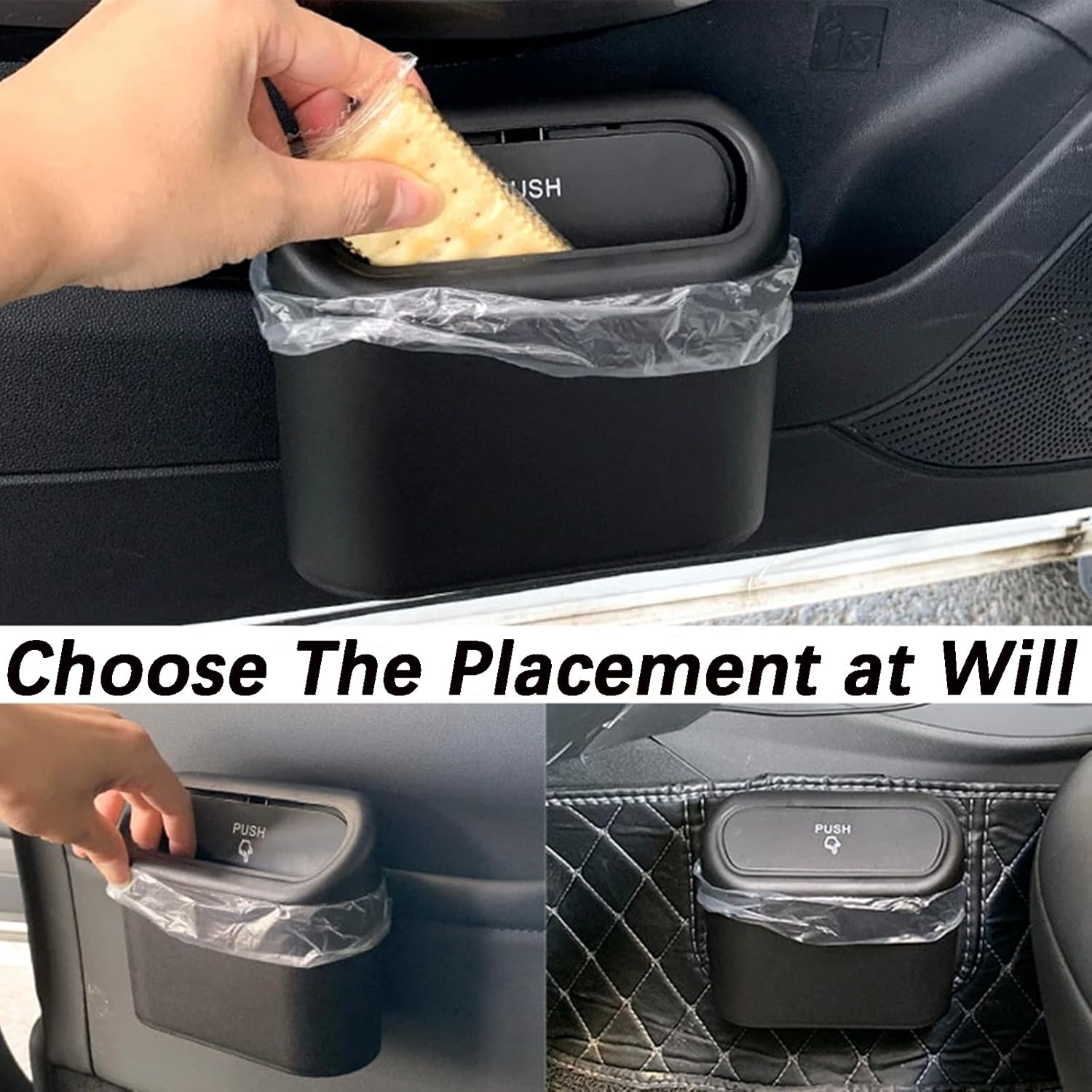 Car Trash Can for Mercedes Benz GLE SUV/Coupe 350d 400 400d 450 500 58 Waterproof Multipurpose Rubbish Bin with Lid,Portable Hanging Car Vehicle Trash Can Bin,Black