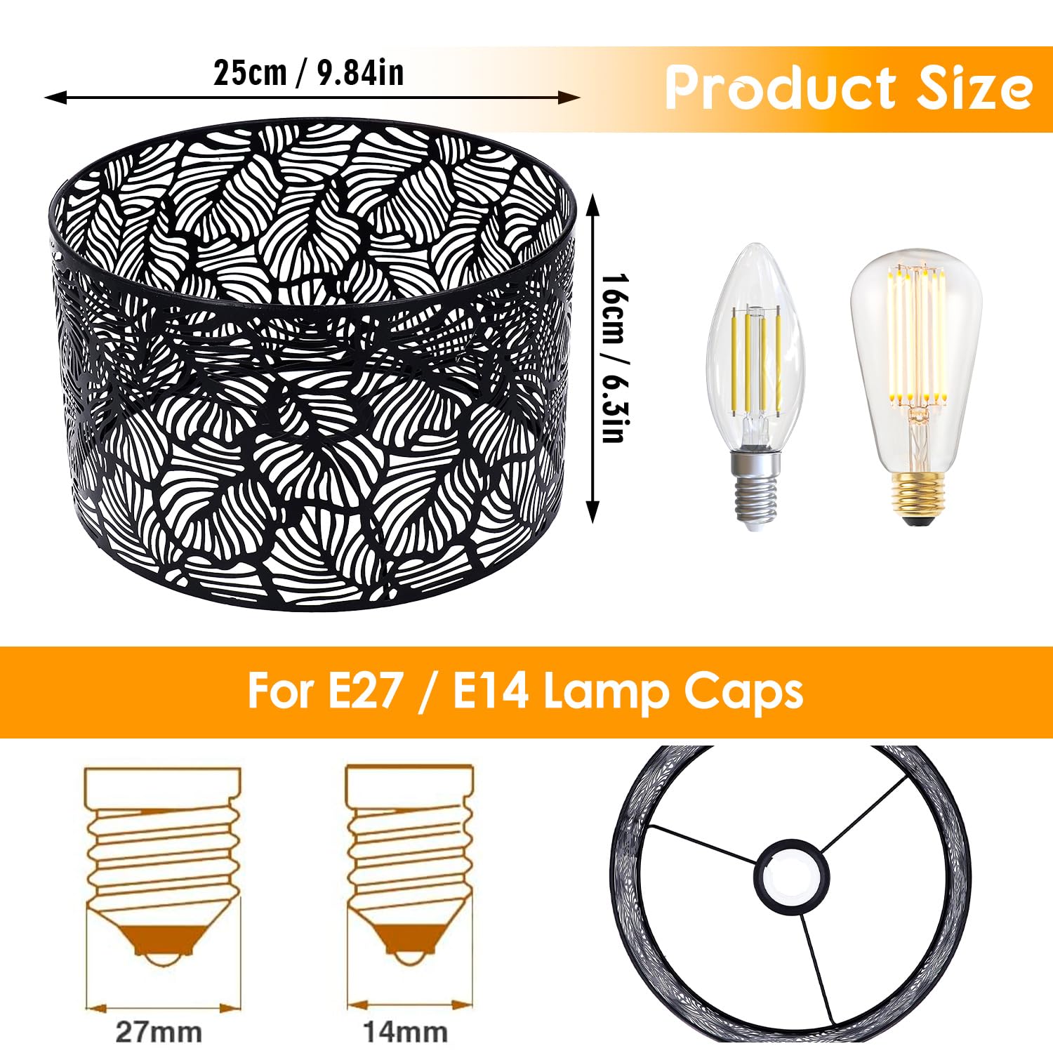 Abat-jour Classic L pour lampes sur pied, noir