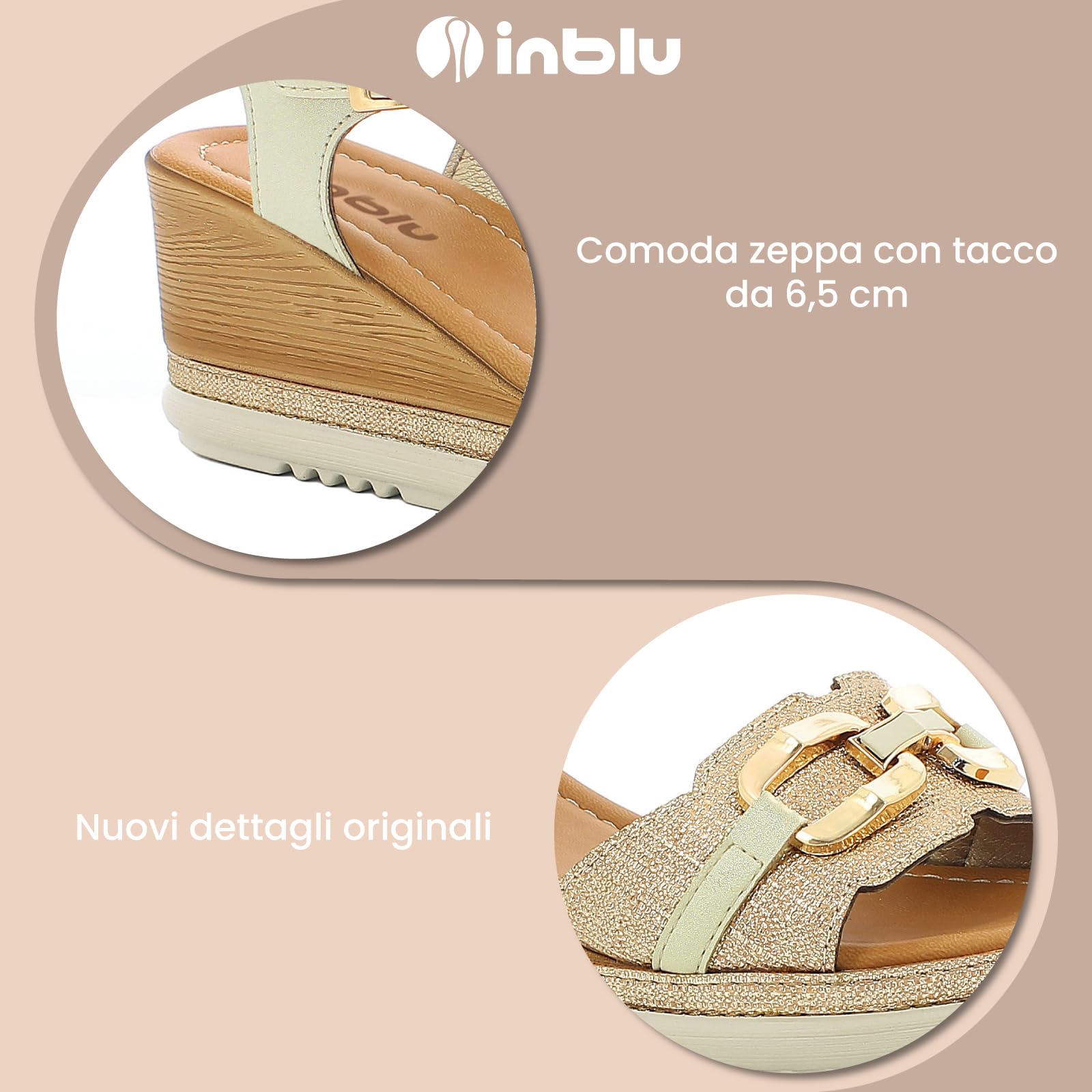Zeppe Donna con Cinturino Regolabile e Suola Leggerissima