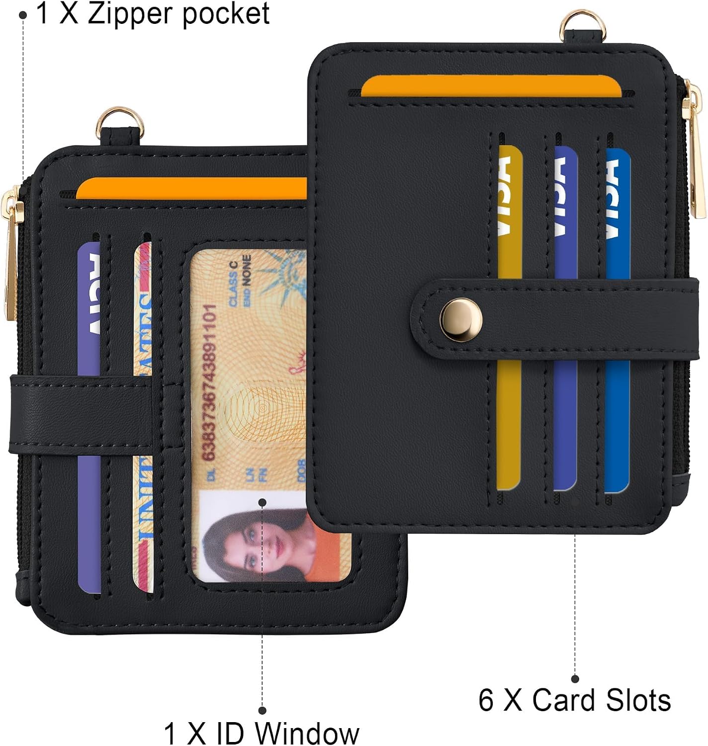 Airkit Wristlet Wallets for Women, Keychain RFID Blocking Credit Card Holder, Small Girly Wallet with Bracelet, Silicone Beaded Tassel Key Ring Card Holder