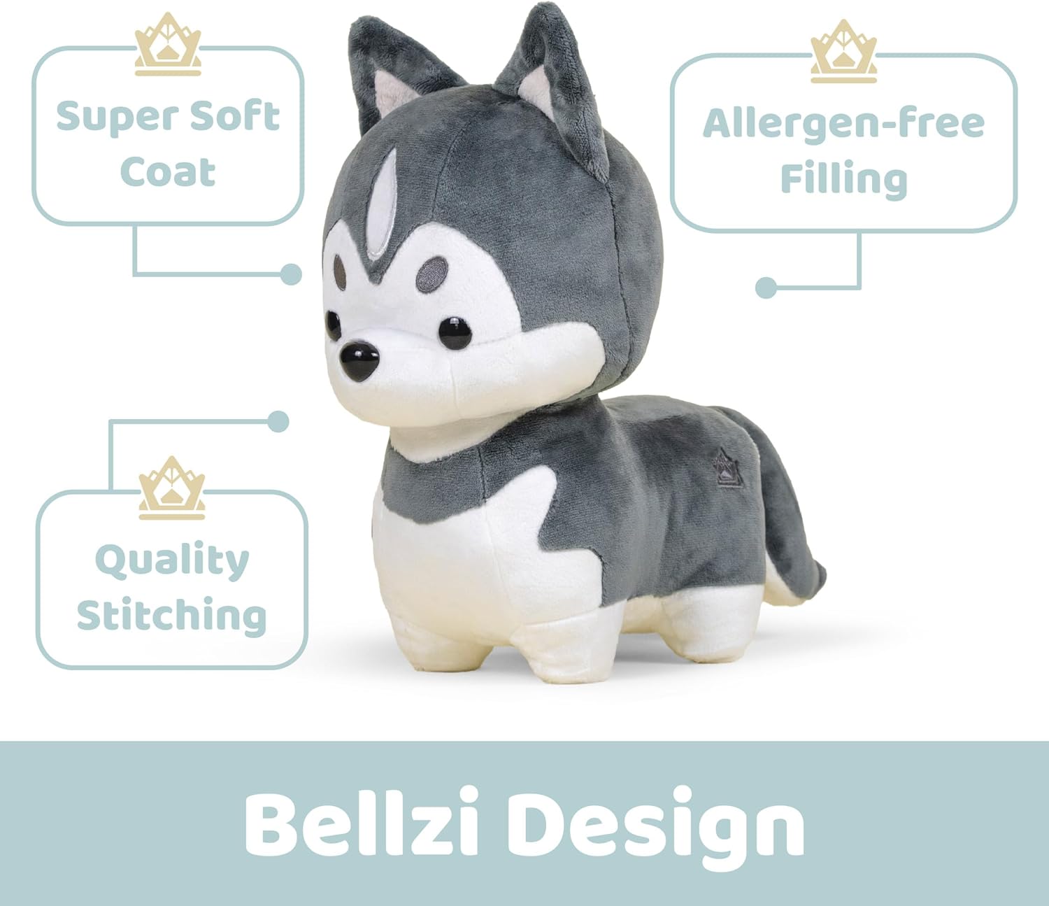 Bellzi Siberian Husky – 6.5" Cute Stuffed Animal Plush Toy – Soft & Adorable Dog Plushie Gift – Perfect Present for All Ages – Huski