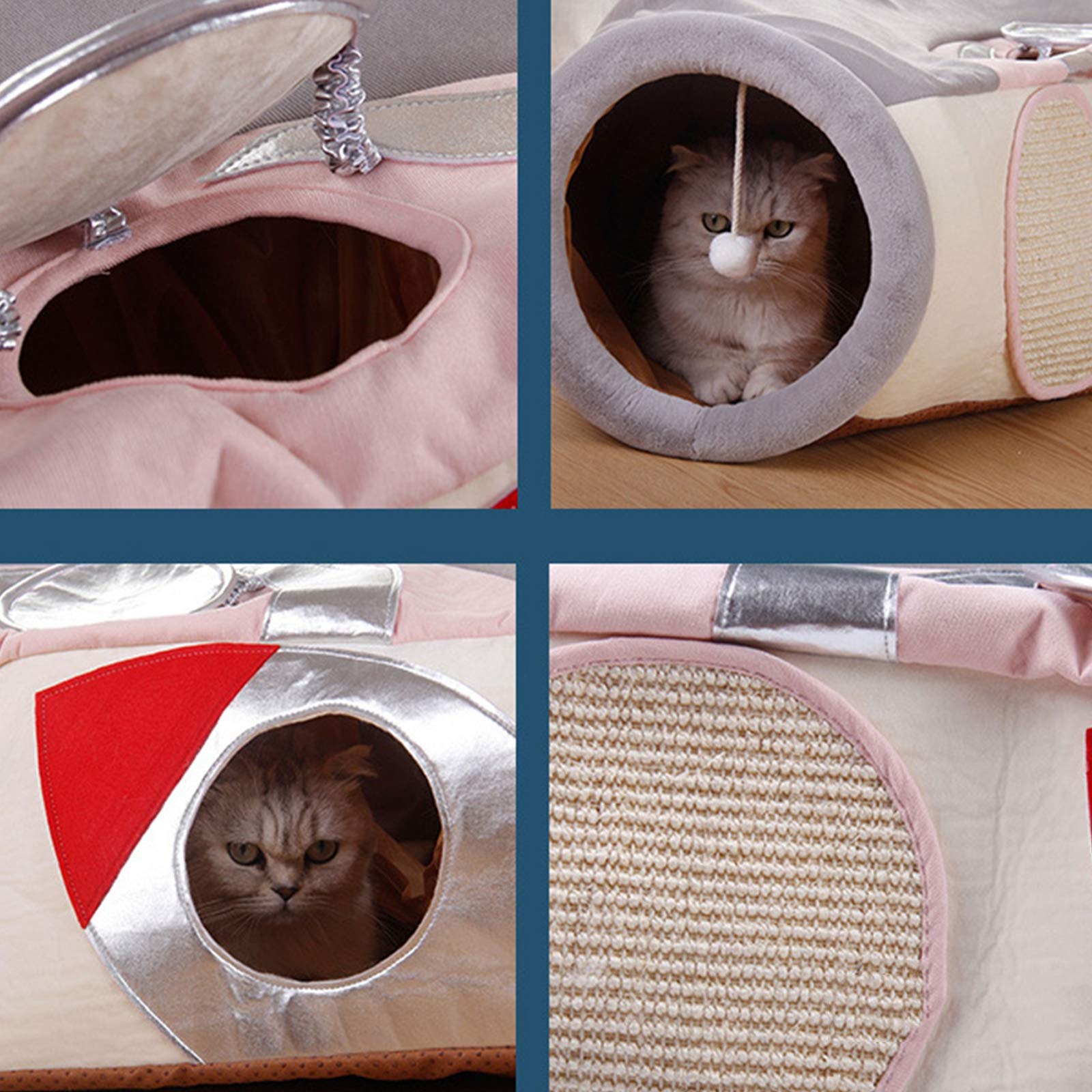 Centre De Jeu Tunnel pour Chat Tunnels De Jeu,Jouet De Tunnel pour Chat pour Animaux De Compagnie, Tunnel pour Animaux De Compagnie Pliable,Animal D'entraînement Interactif pour Chat