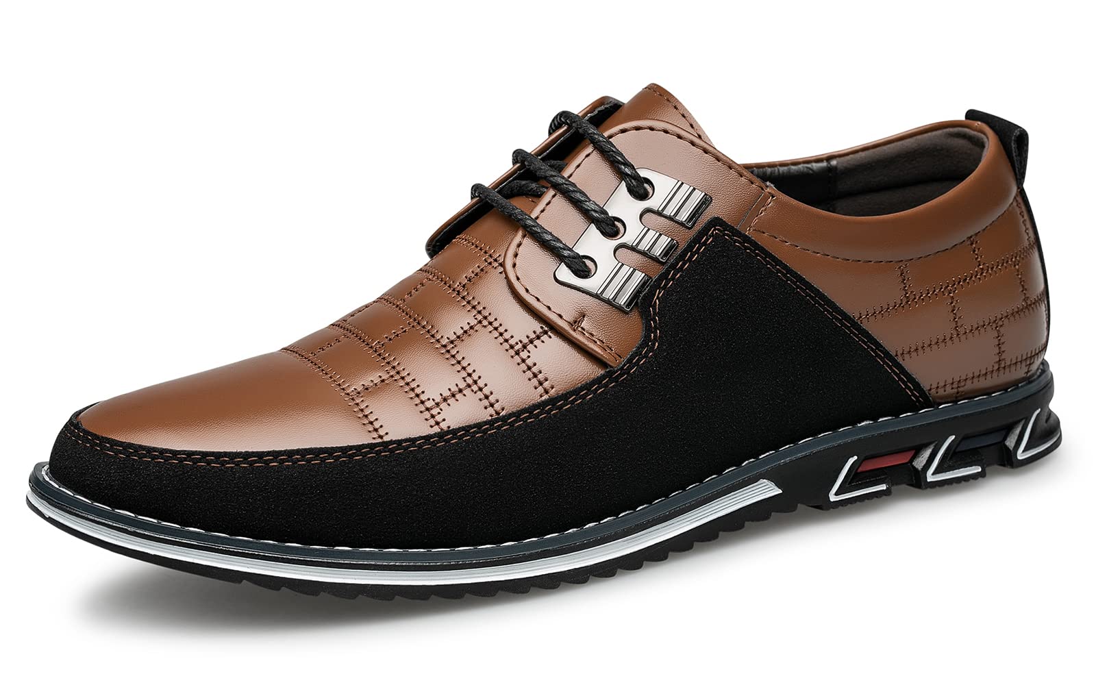 Men's Premium Leather Dress Shoes Comfort Business Casual Oxford Shoes Fashion Dress Sneakers Soft Loafers Derby Shoe for Office Working Walking