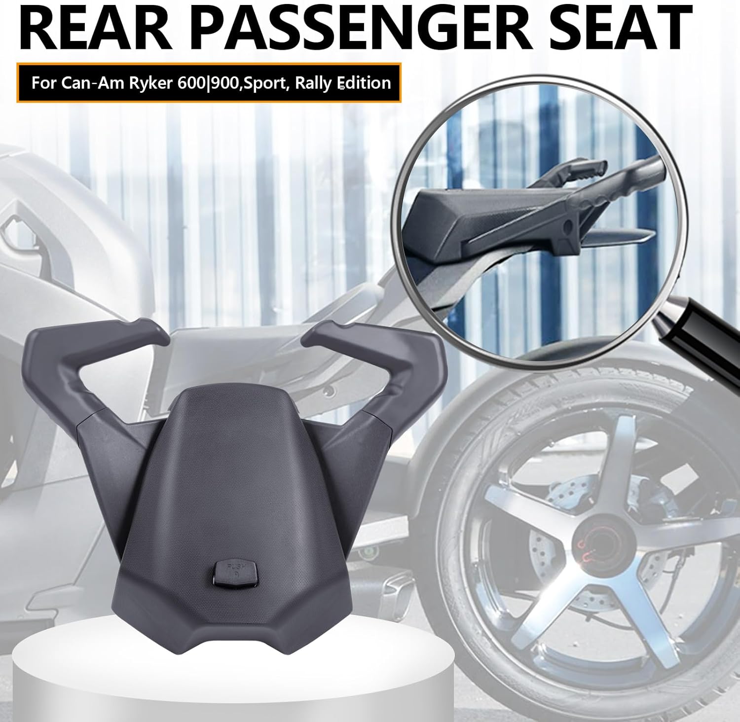 Motorcycle Rear Passenger Seat Fit for Can Am Ryker 600 900 Sport Rally Edition Back Seat (MAX Mount 219400800 Required)