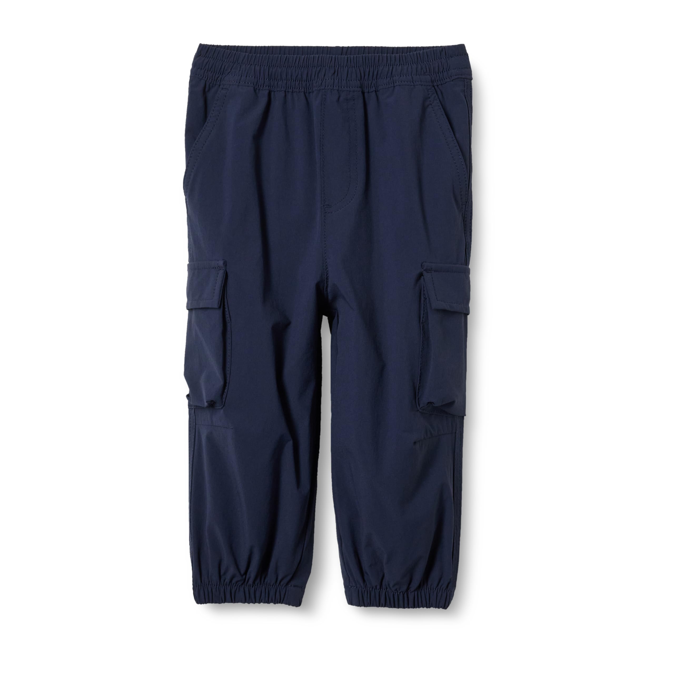 Amazon Essentials Unisex Kids' Elastic Waist Cargo Parachute Pants with Drawstring, Navy, Medium
