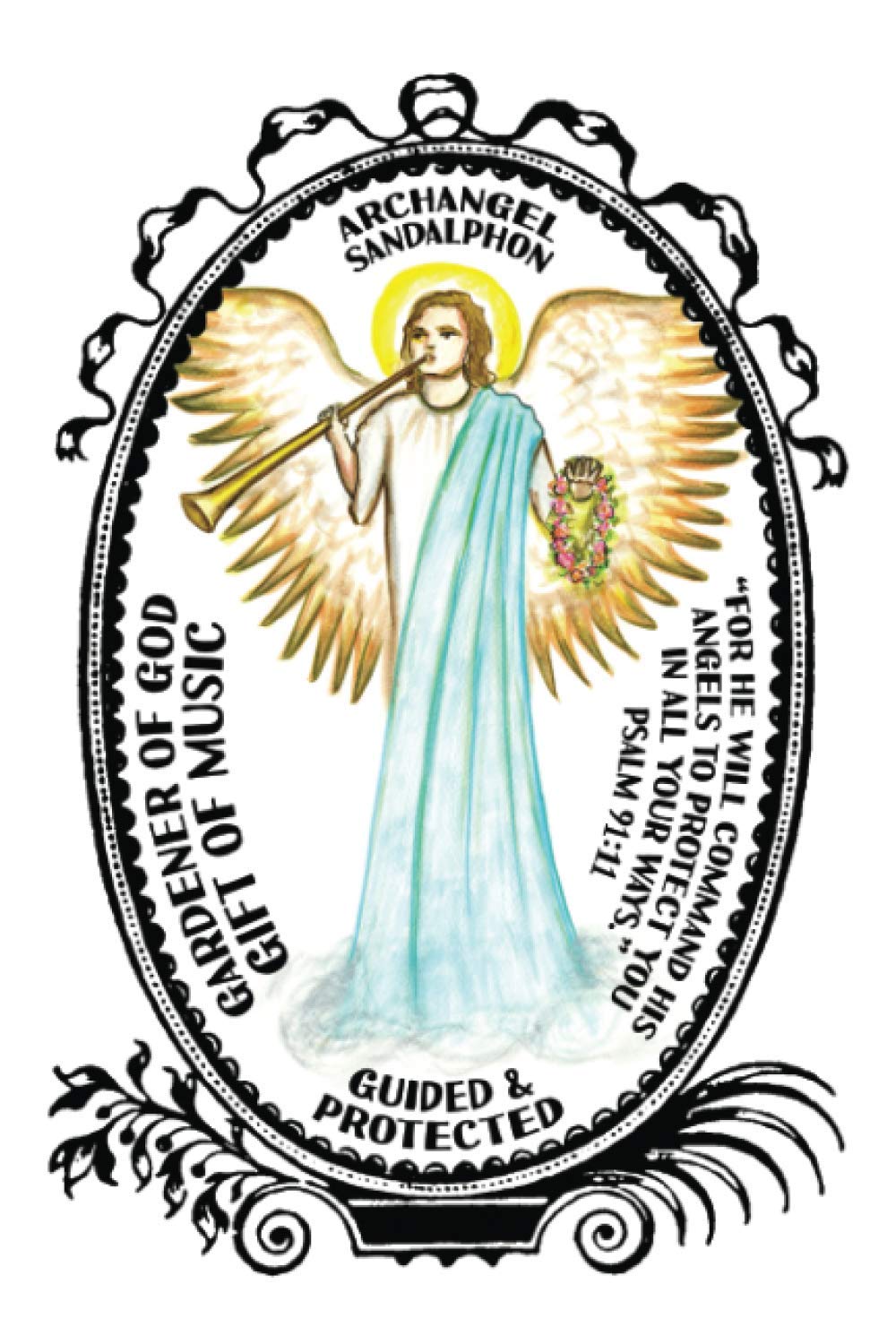 Archangel Sandalphon Gardener of God Gift of Music Lined Notebook Journal